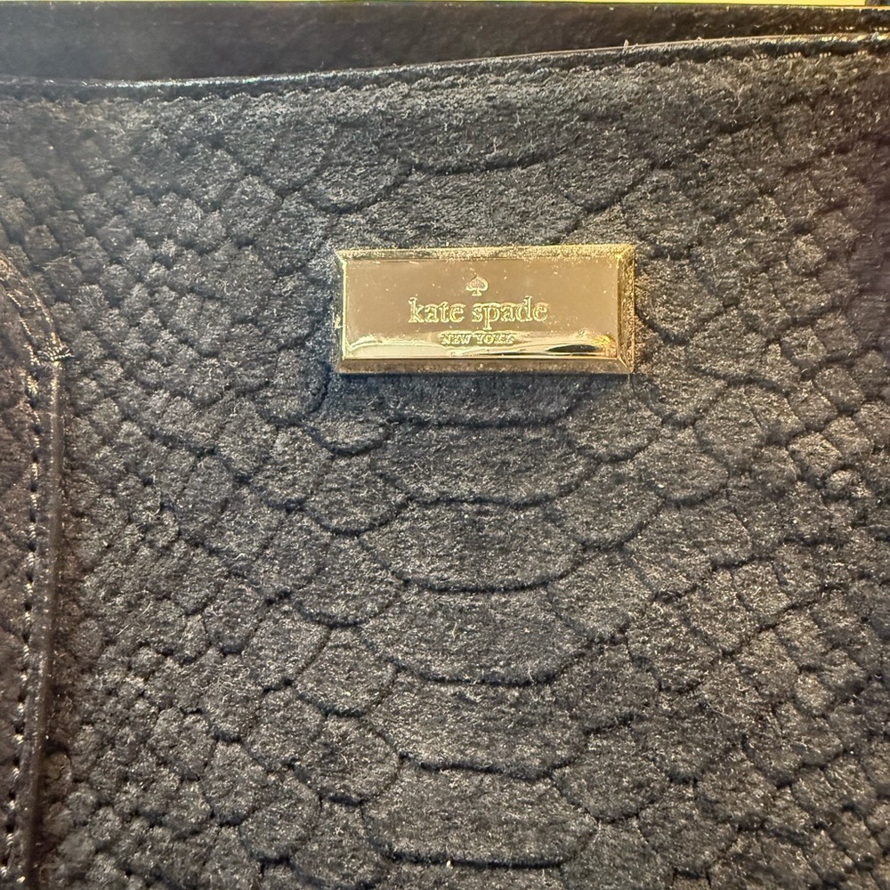 Kate Spade Merriweather Snake Embossed Suede Satchel - Picture 9 of 13